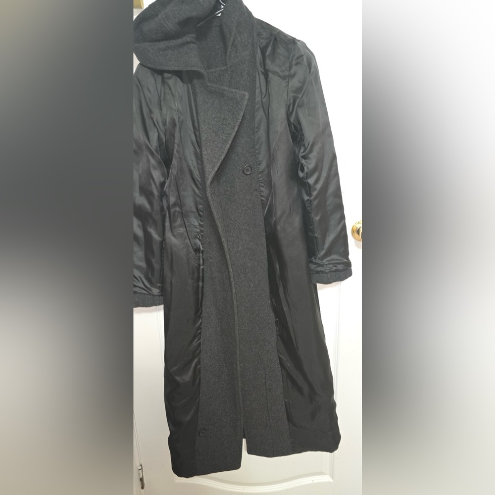 Jason Kole wool hooded full length coat